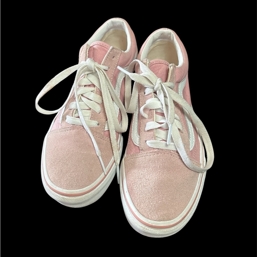 Vans Classic Old Skool Rosette Shoes Women's 6 pink Low canvas & suede sneakers